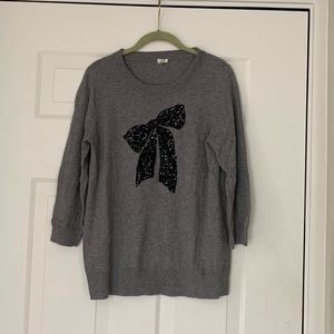 Jcrew Sequins Bow Sweater
